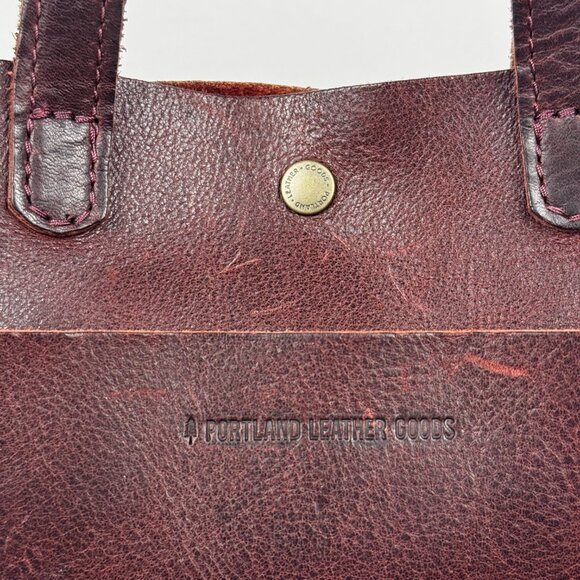 Vtg Portland Leather Goods Mini Crossbody Purse Brown Nutmeg Full Grain Double - Picture 15 of 16